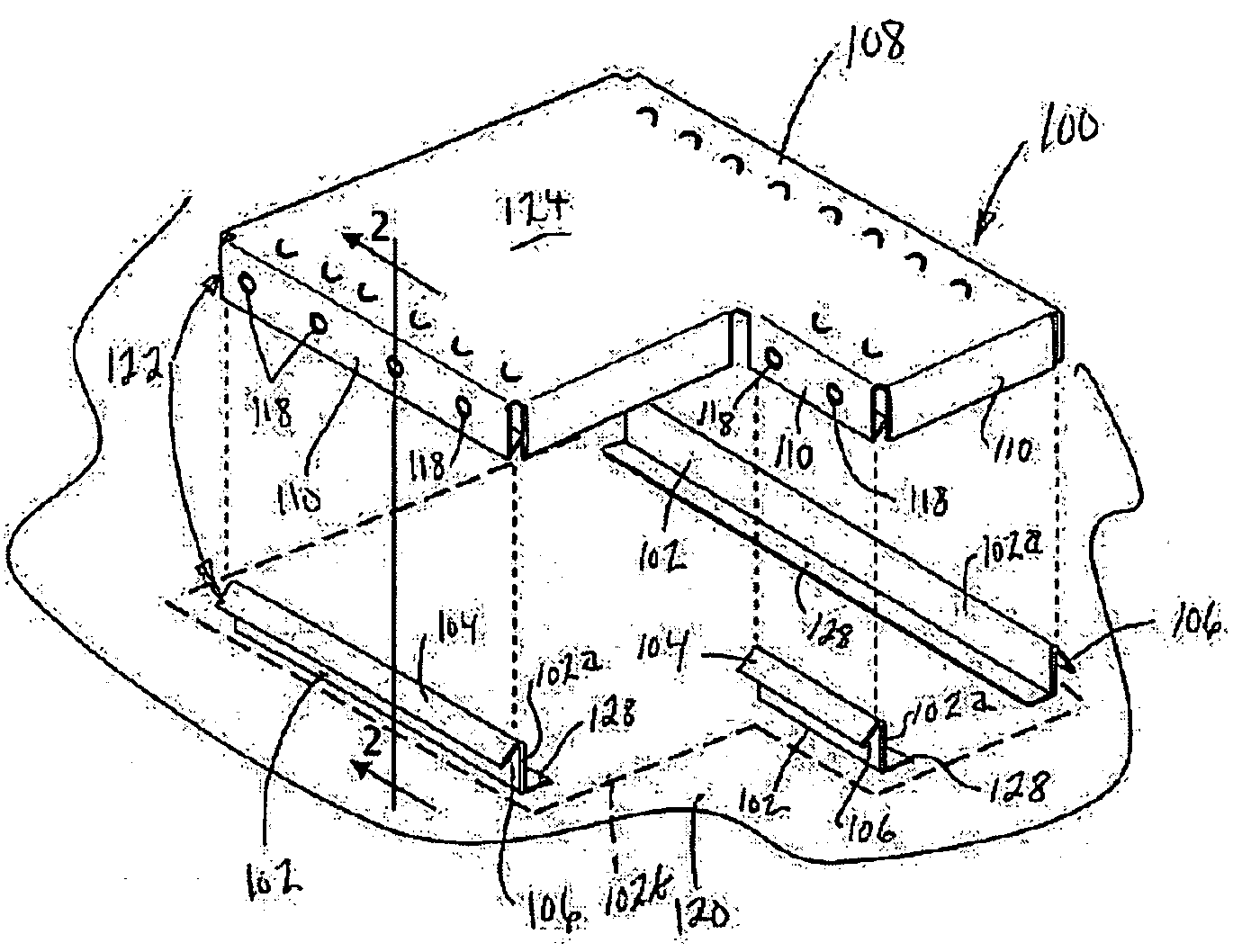 Electromagnetic shield assembly with opposed hook flanges
