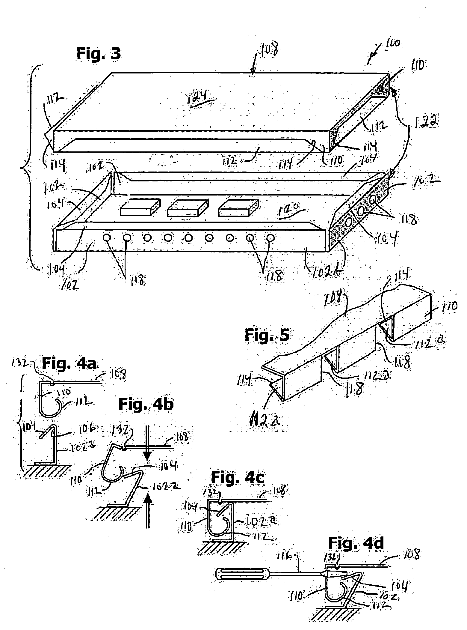 Electromagnetic shield assembly with opposed hook flanges