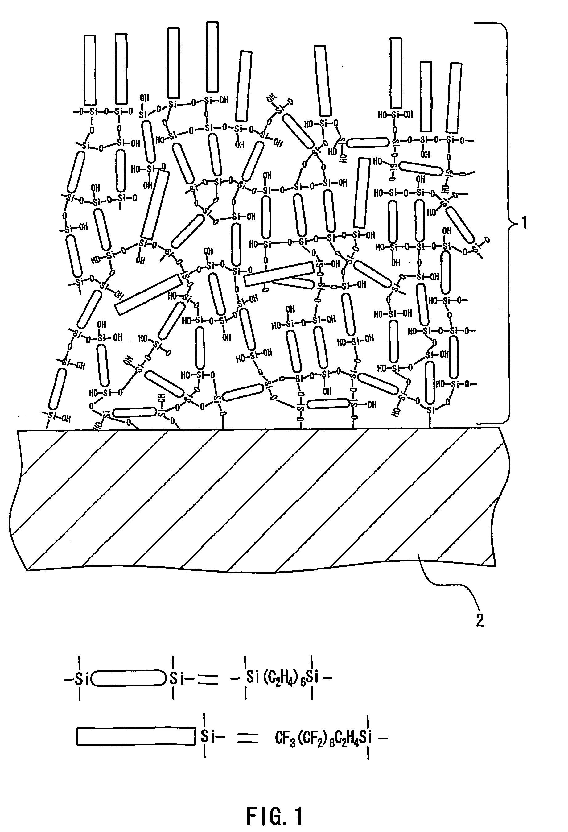 Water-repellent film and method for producing the same, and ink jet head and ink jet type recording apparatus using the same