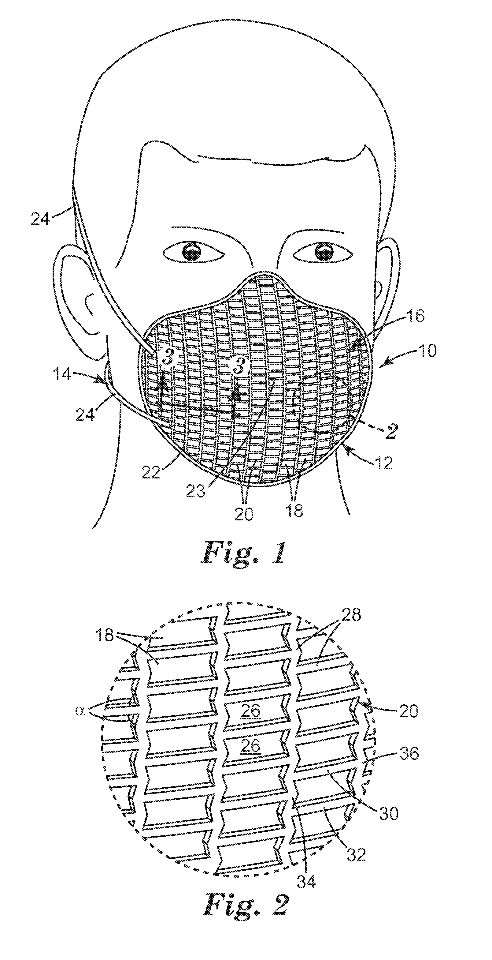 Filtering face-piece respirator having an auxetic mesh in the mask body