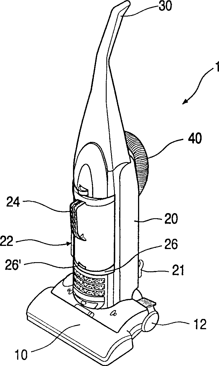 Handle fixing structure of vacuum cleaner