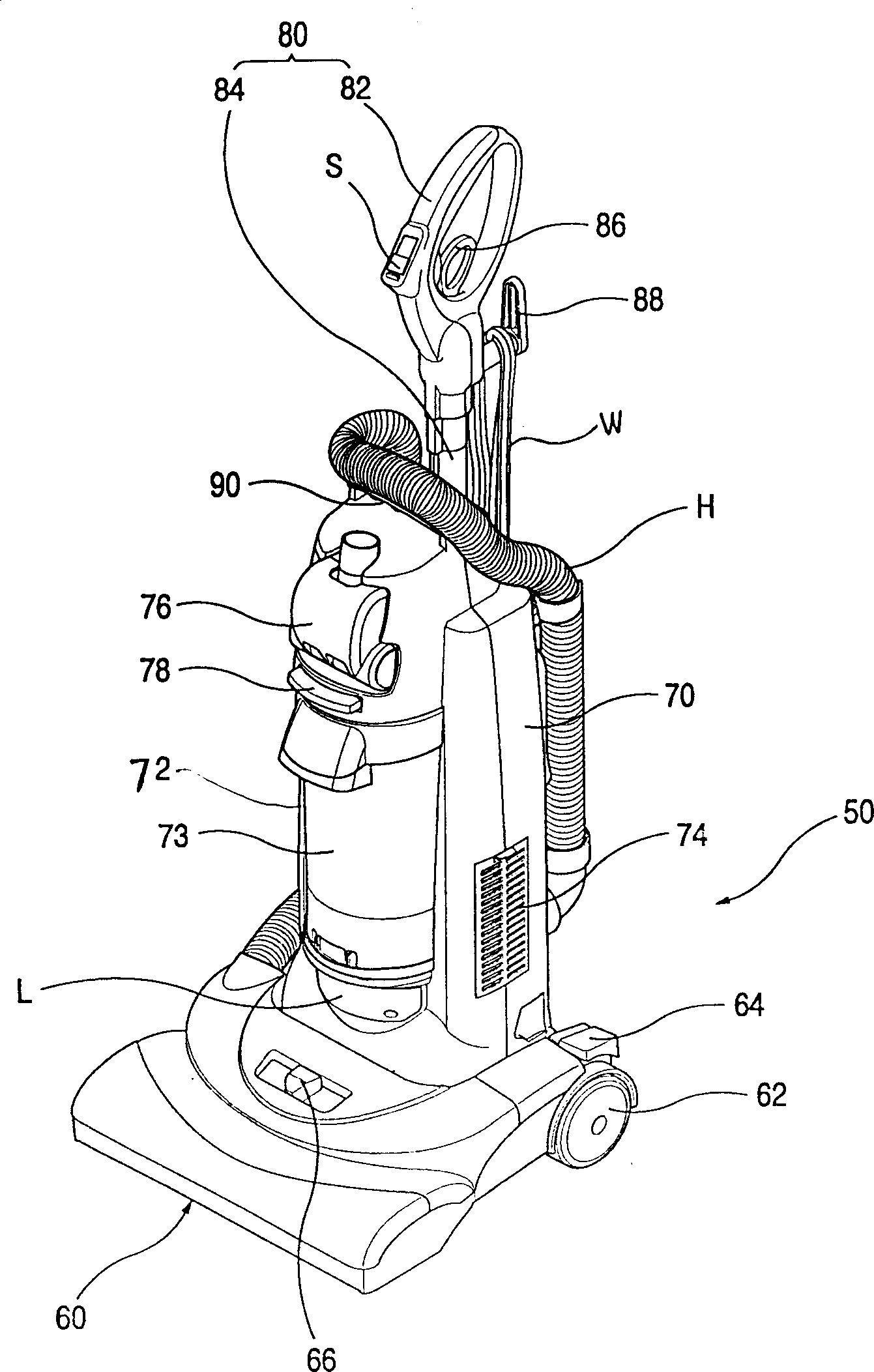 Handle fixing structure of vacuum cleaner