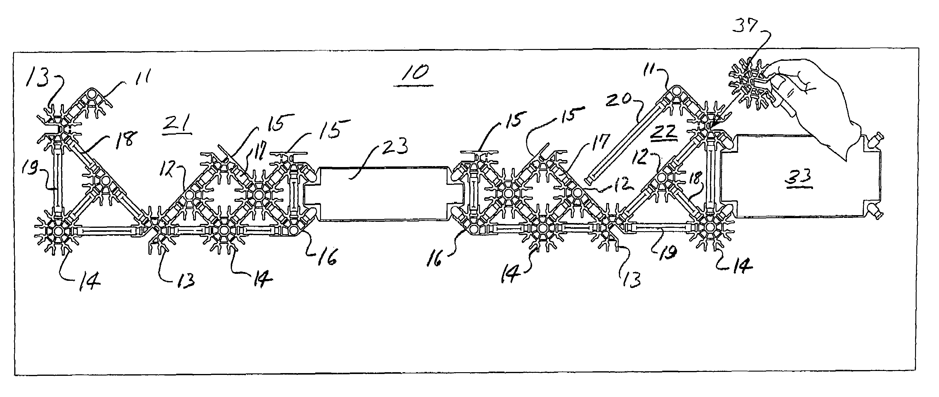 Method of constructing a three-dimensional structure with a multi-part construction toy set