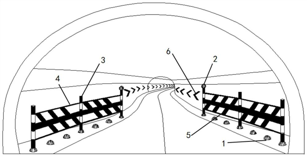 Self-adaptive induction system for road tunnel entrance area of curved slope section