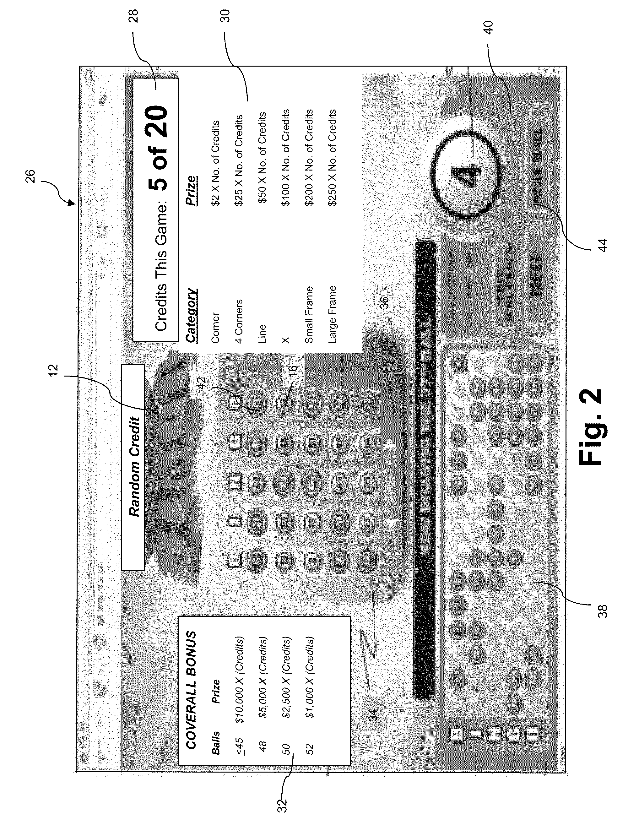 Lottery system and method incorporating random credit allocation to a plurality of games