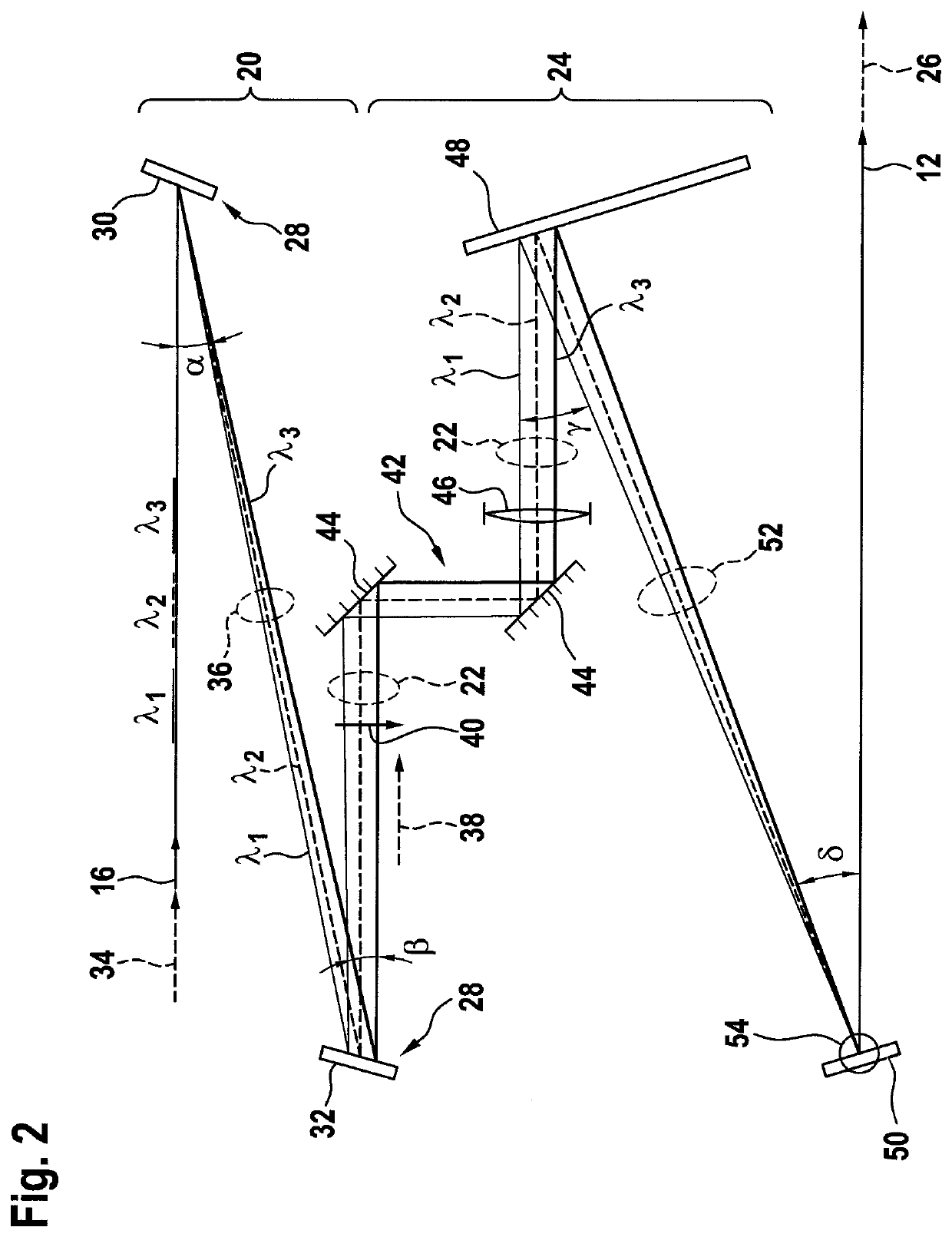 Device for combining at least two laser beams