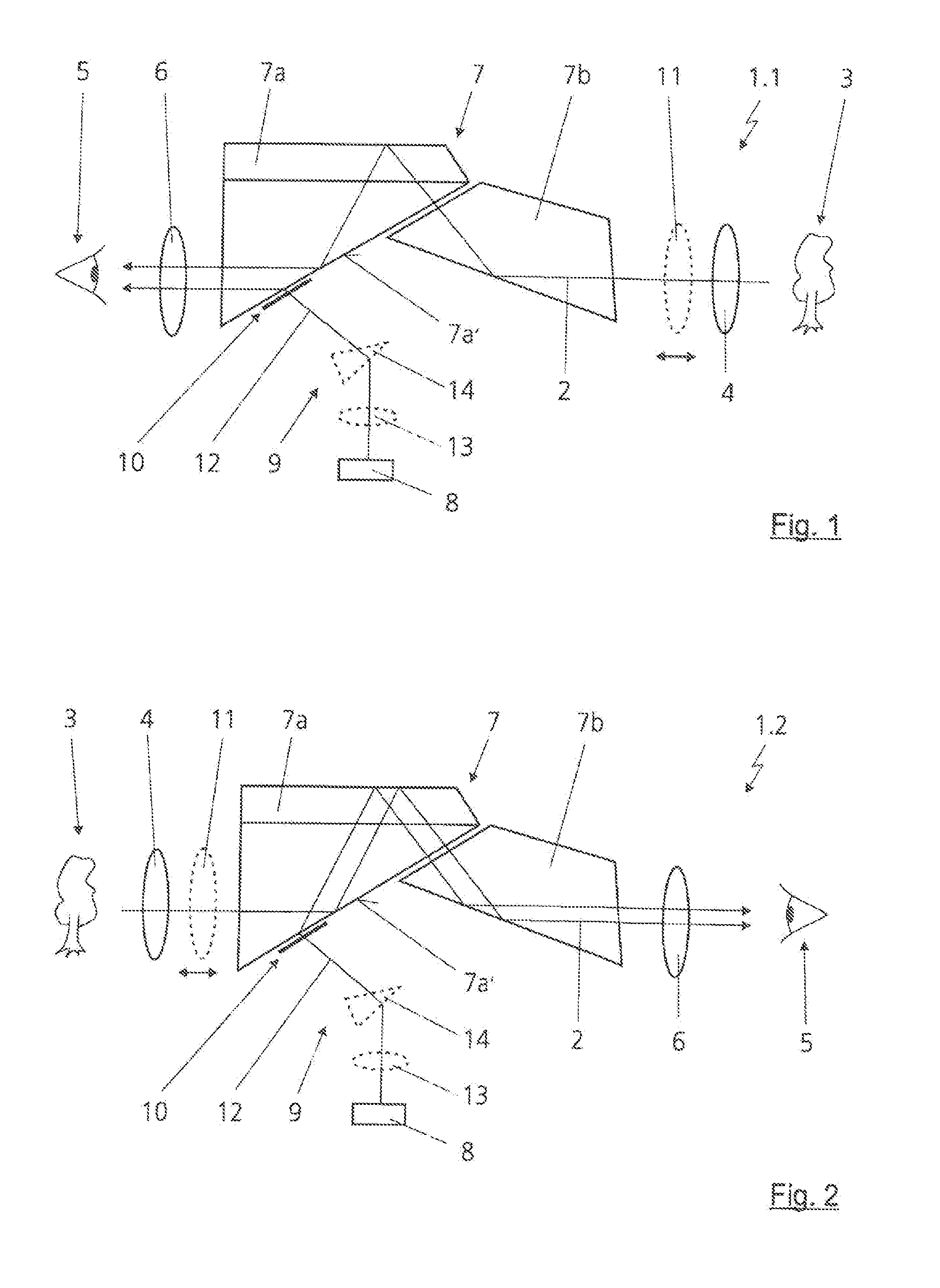 Optical observation device with at least one visual observation beam path