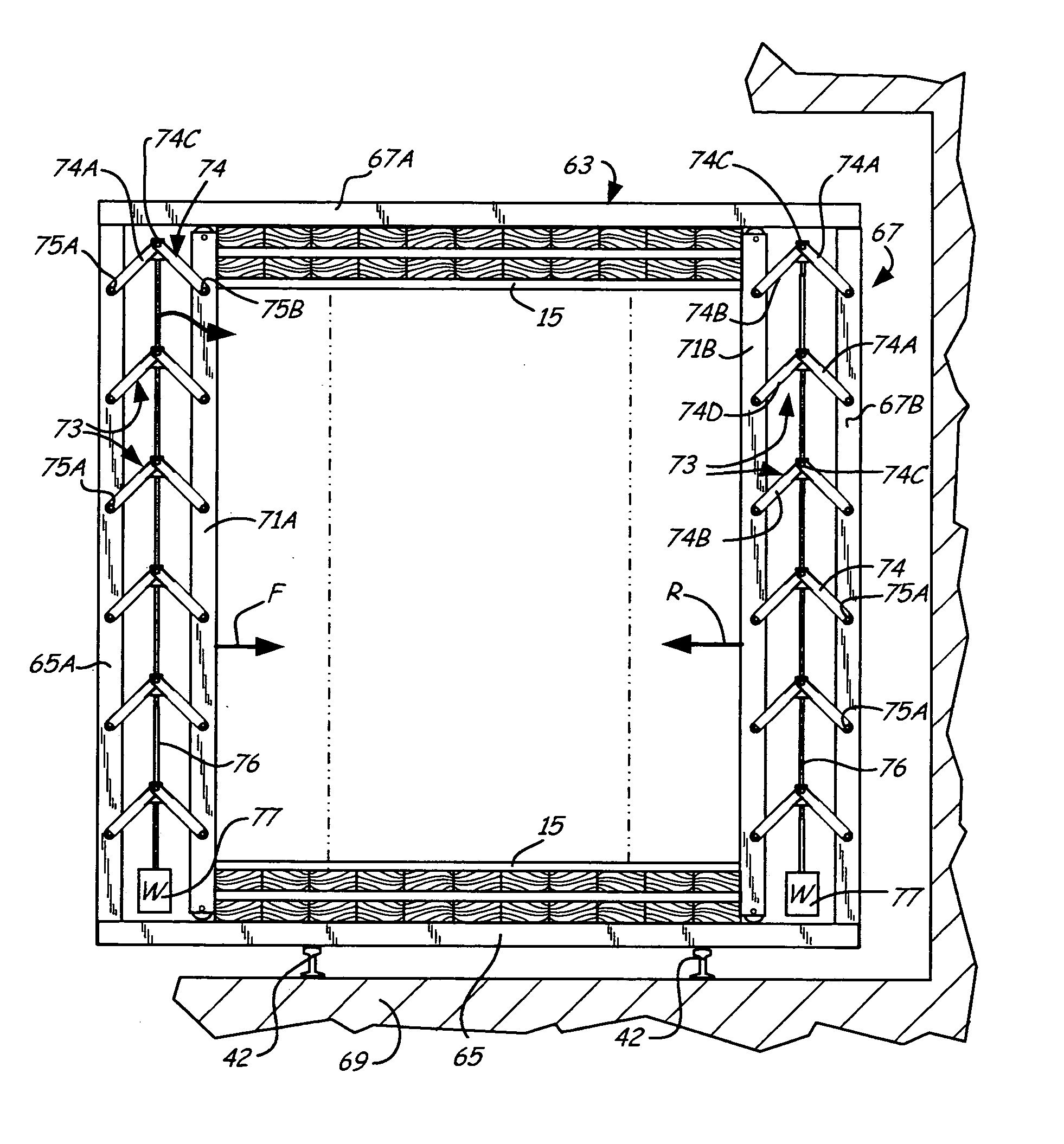 Restraining device for reducing warp in lumber during drying