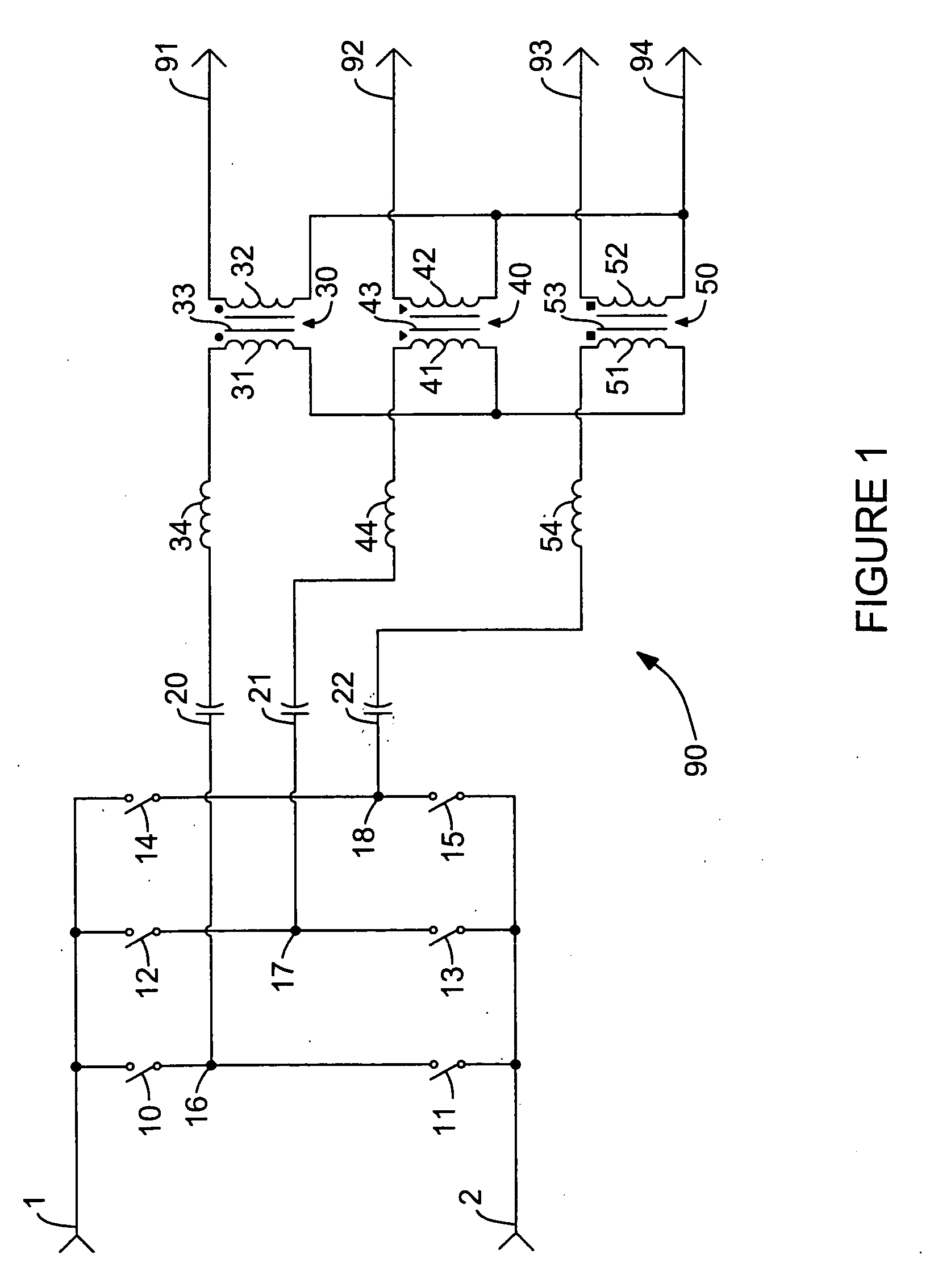 Wide range DC power supply with bypassed multiplier circuits