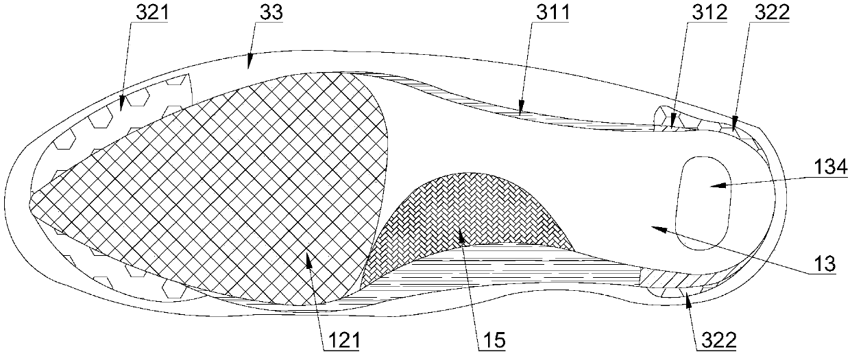Soft and nondeformable shoe and production method thereof