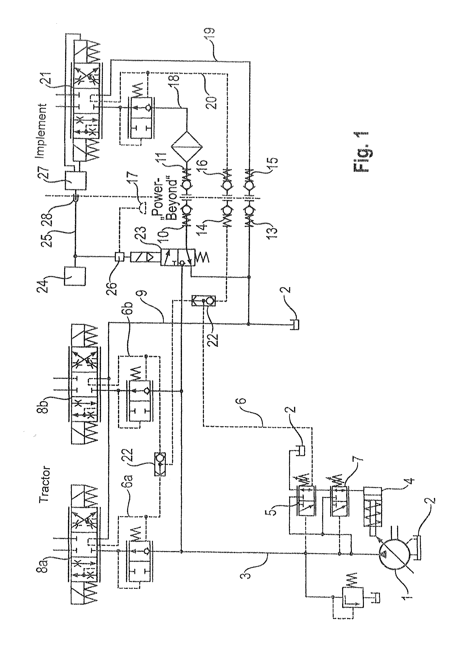 Vehicle comprising a mounted-implement coupling and mounted implement therefor