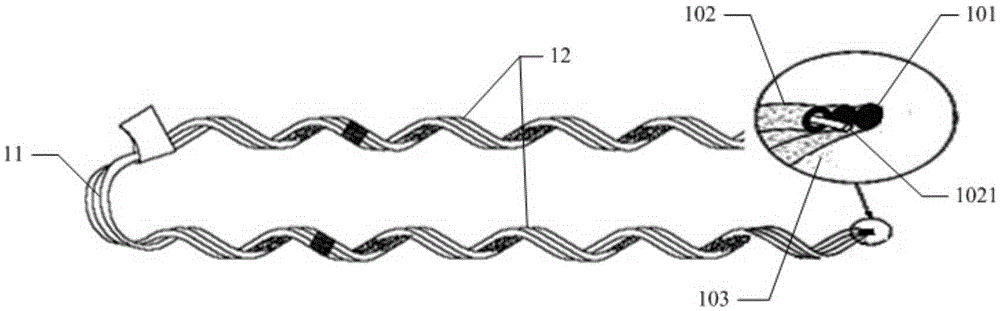 A pre-twisted tension clamp with monitoring function