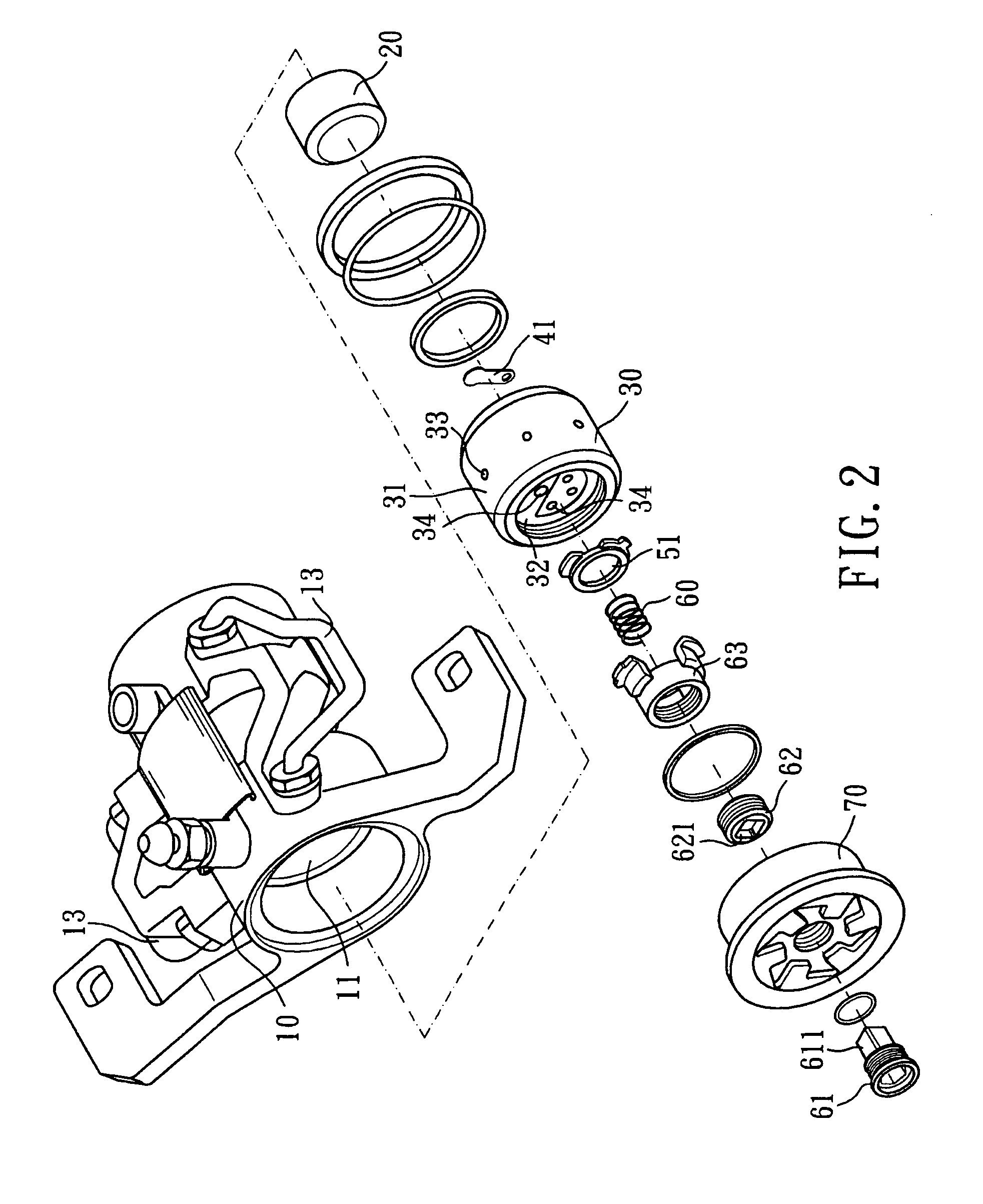 Hydraulic caliper brake assembly for a bicycle