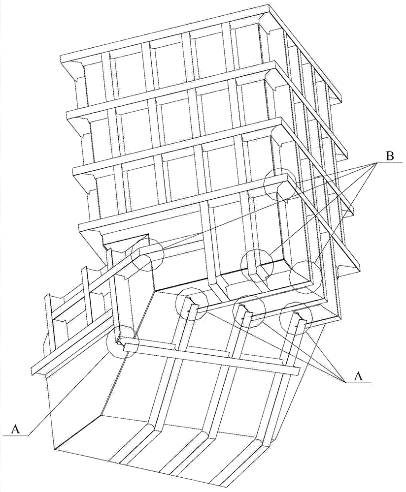 Hopper plate joint butt joint structure and hopper applying butt joint structure