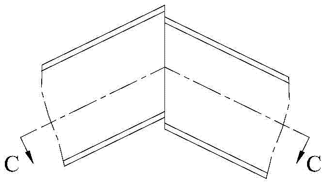 Hopper plate joint butt joint structure and hopper applying butt joint structure