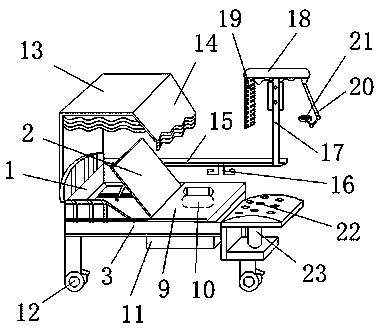 A medical bed frame with self-provided slideable urinal