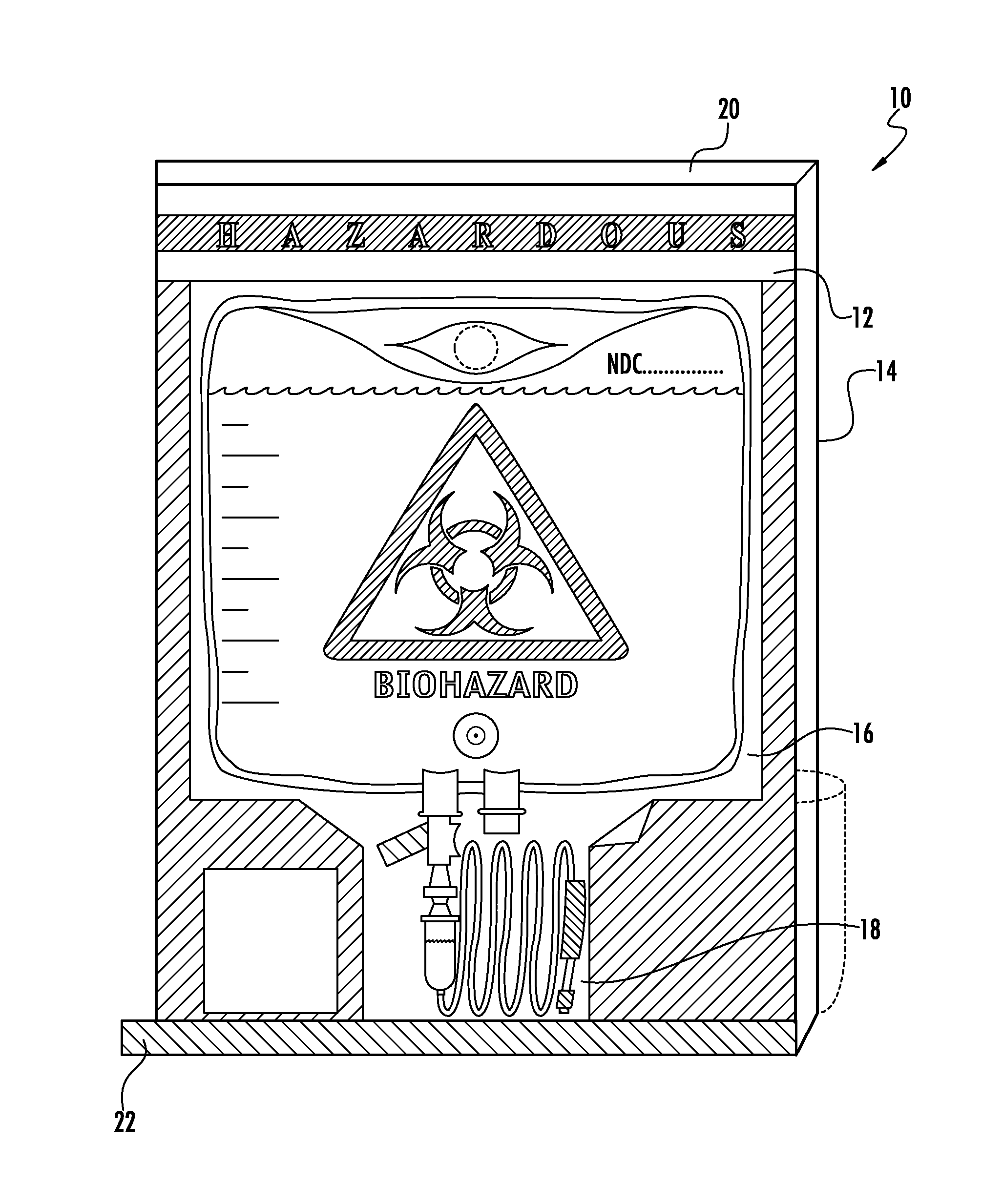 Container for medical iv bag