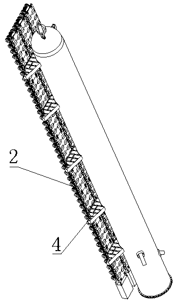 Transverse rolling loading method for chemical tower device