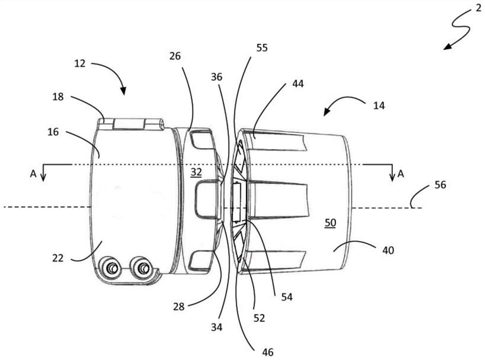 Magnetic hose connection for helmet forced ventilation hose