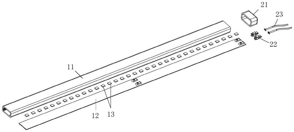 Lamp strip end cover assembly and LED lamp strip structure