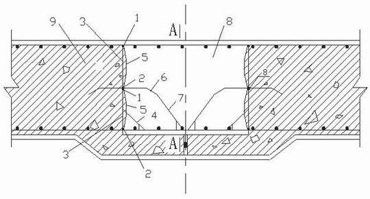 Construction method of post-pouring with side form for raft slab