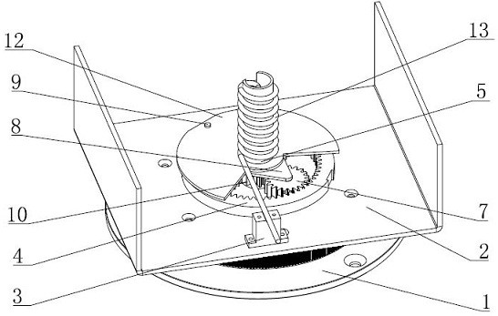 A rotating device for a mobile satellite antenna