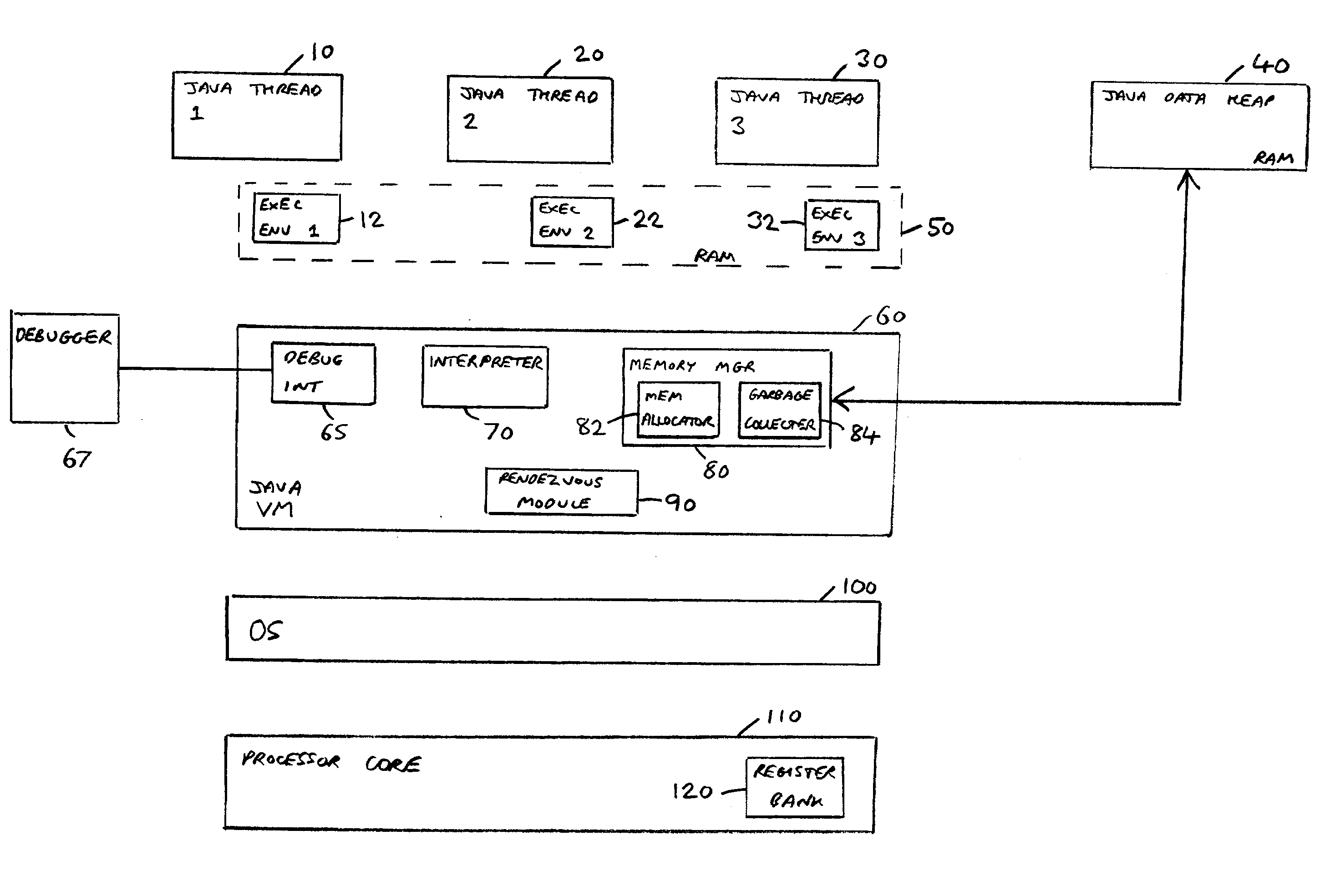 Technique for reaching consistent state in a multi-threaded data processing system
