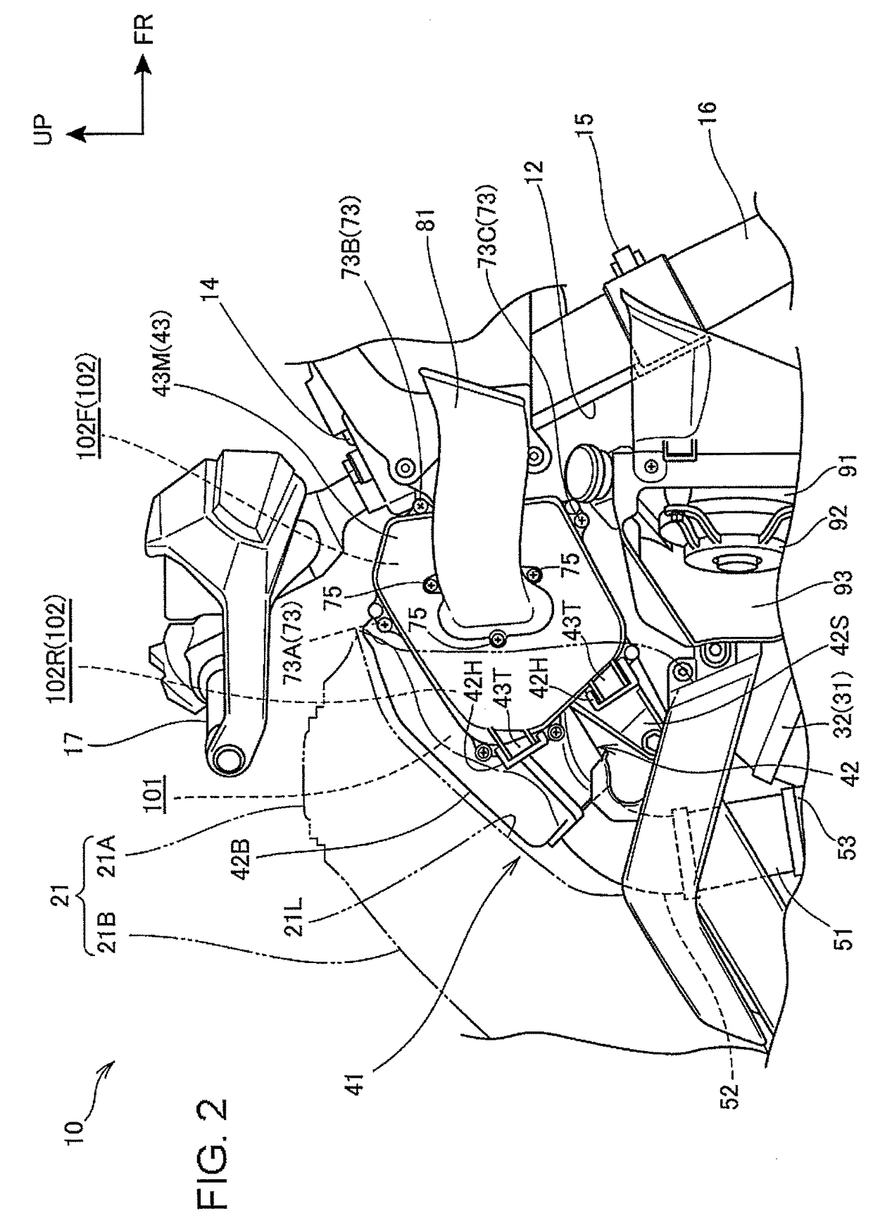 Air intake structure of straddle type vehicle