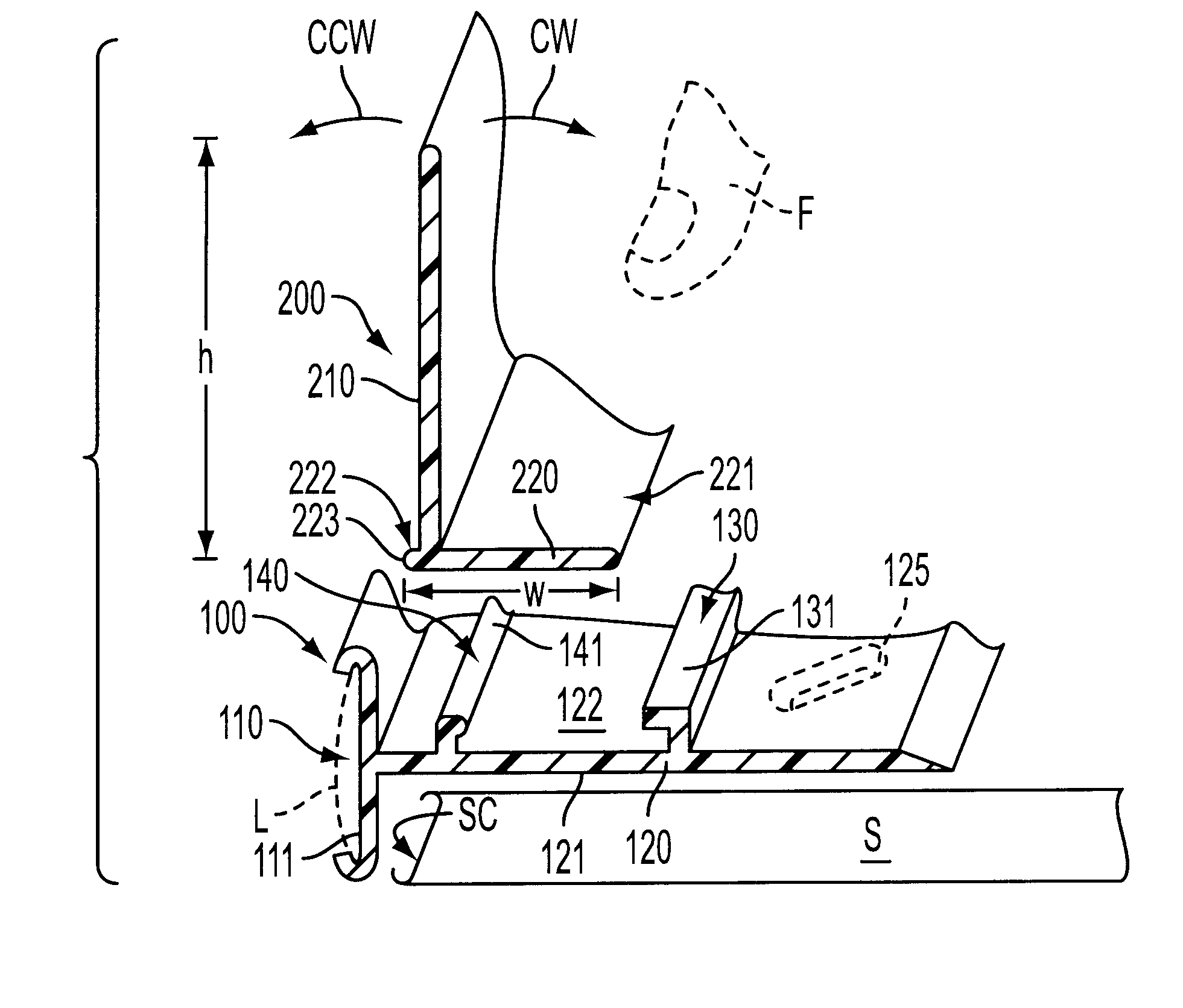 Shelf-front assembly for labeling and retaining products