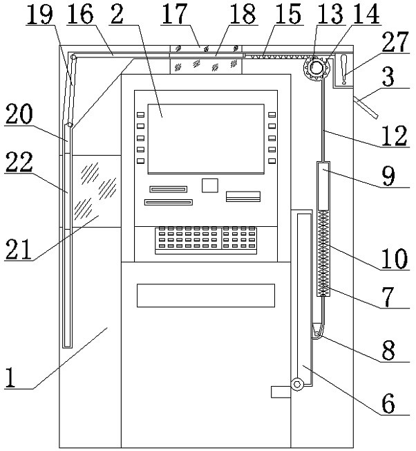 Intelligent safety protection type multi-angle peep-proof financial self-service withdrawal equipment