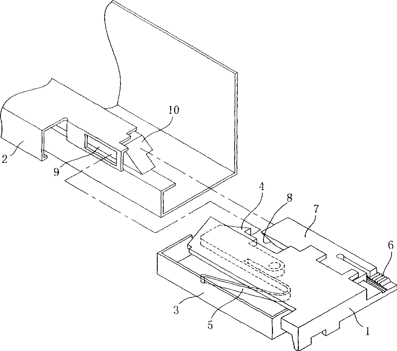 Up-pressing detachment and combination structure