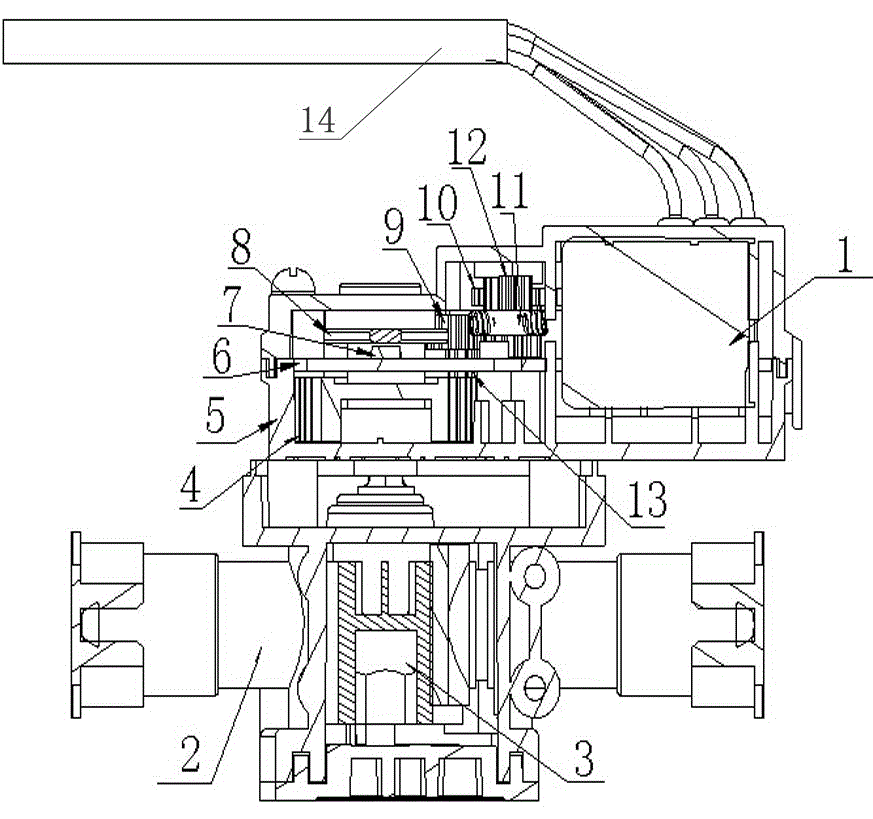 Electric water valve for automobile air conditioner