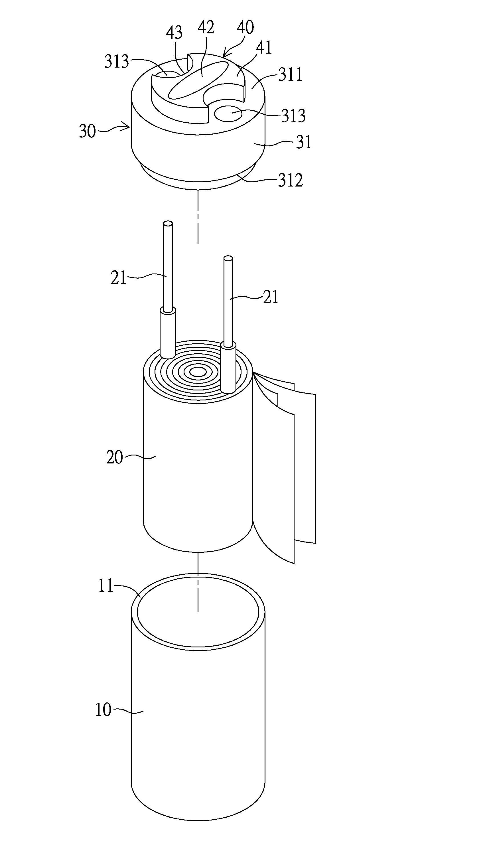 Sealing element and wound-type solid state electrolytic capacitor thereof
