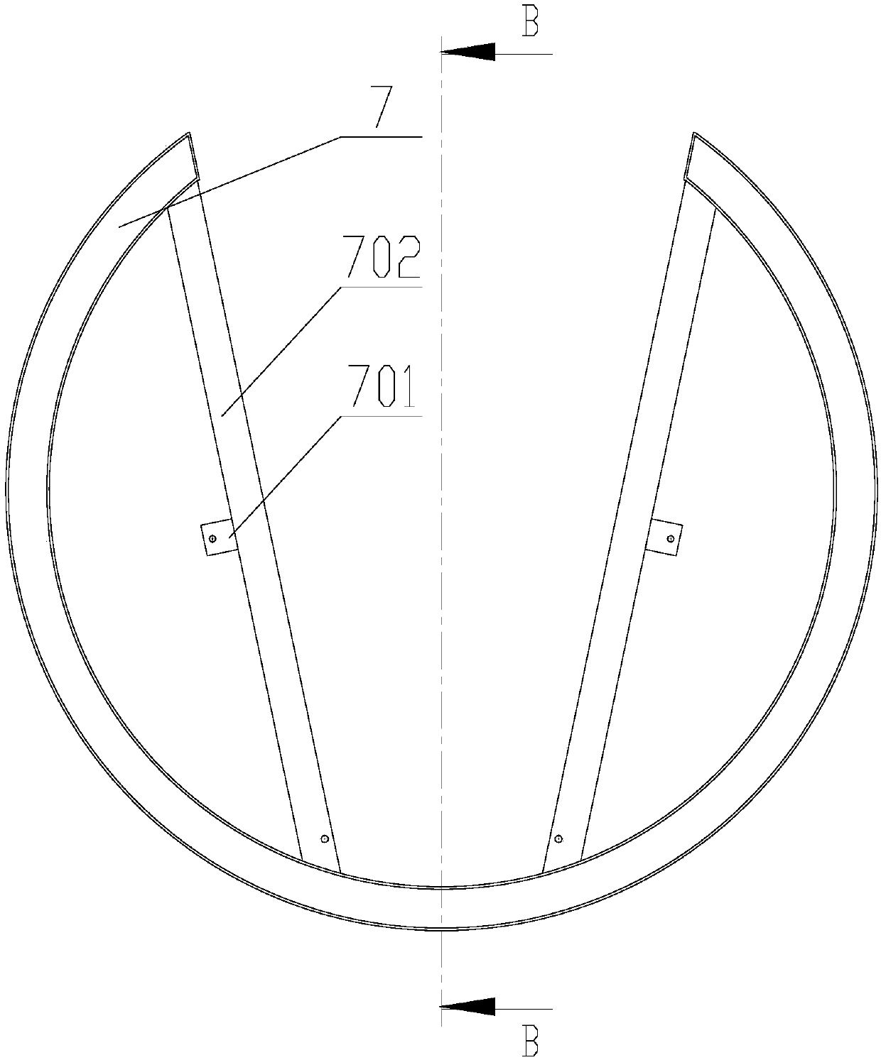 Automatically-overturning clamping device for wind power blades