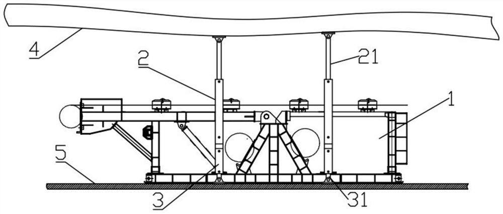 Belt conveyor driving device part self-stabilizing fixing device and fixing method thereof