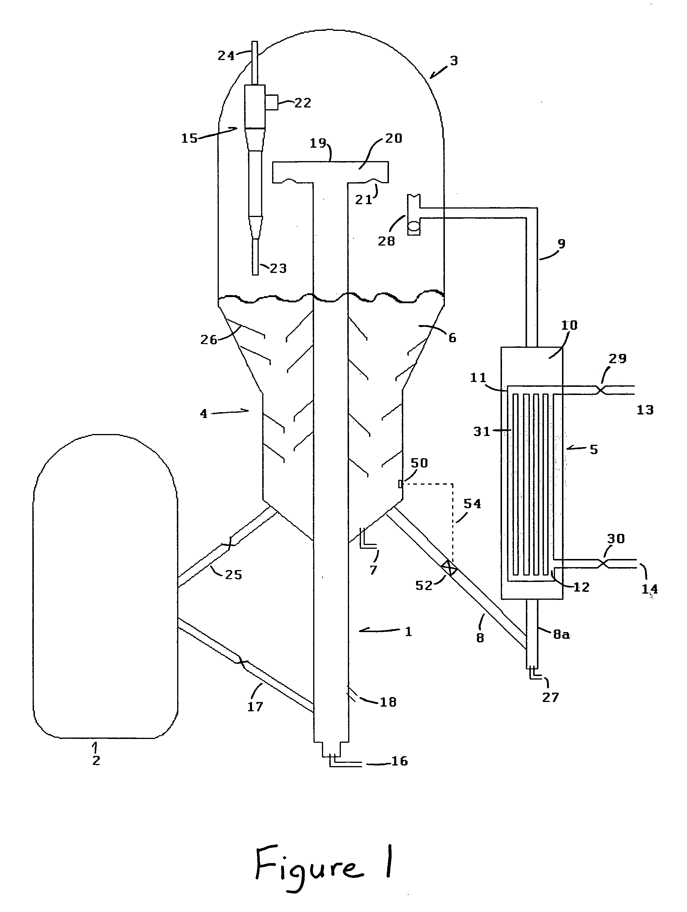 Process and apparatus for controlling catalyst temperature in a catalyst stripper