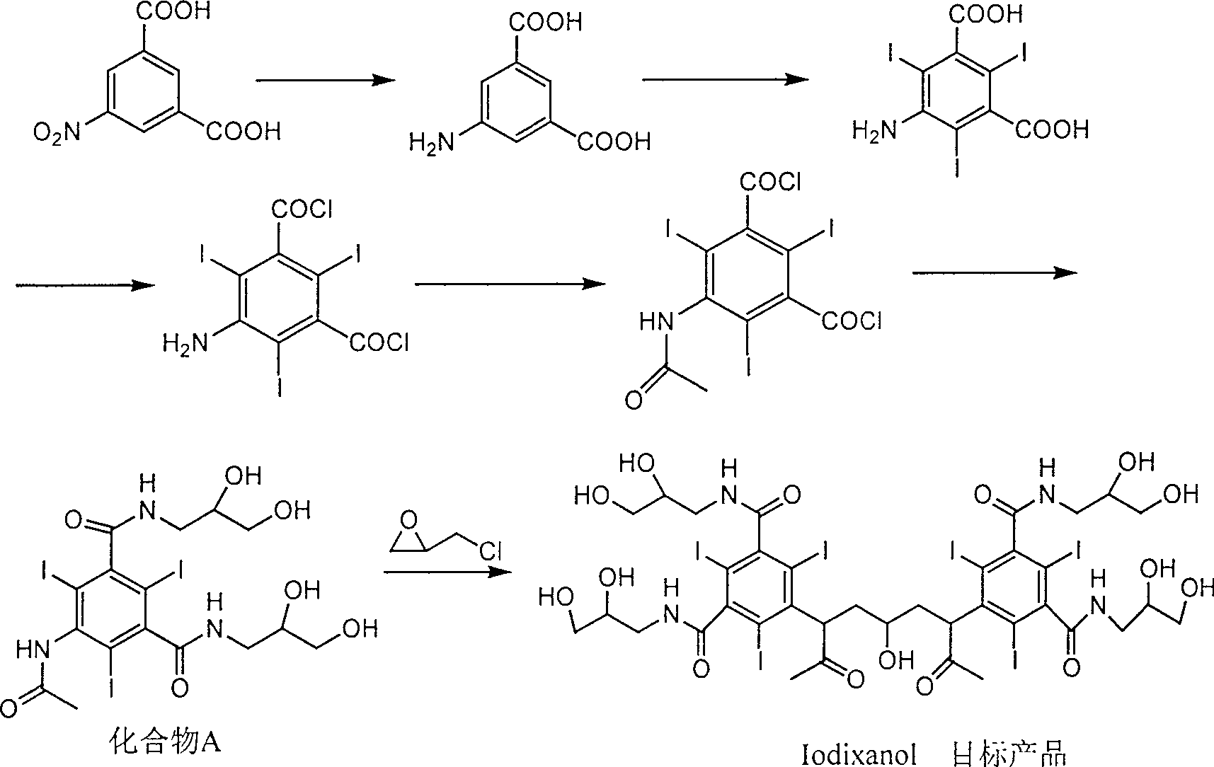 Preparation method of ioxaglic alcohol