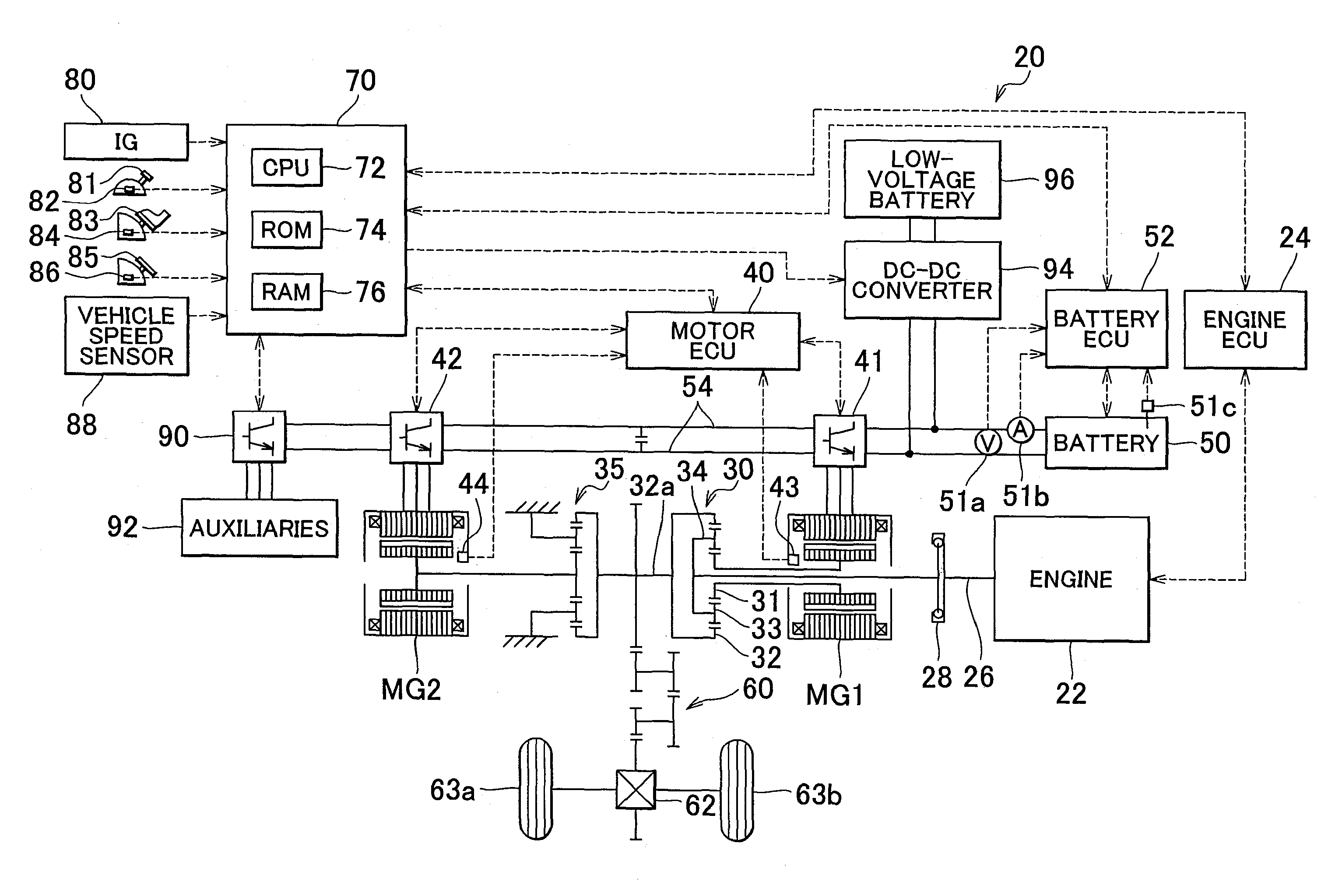 Drive force output apparatus, method for controlling same apparatus, and vehicle
