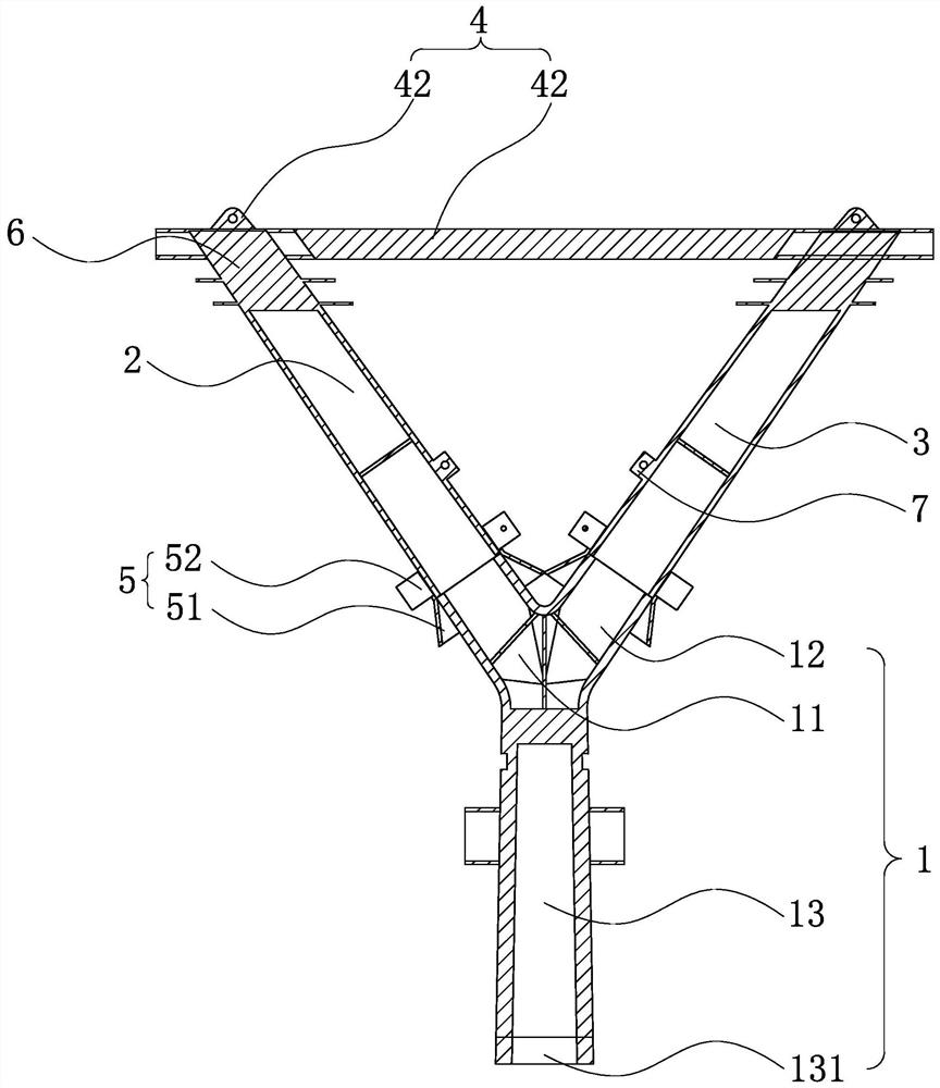 Y-shaped cast steel column and hoisting method thereof