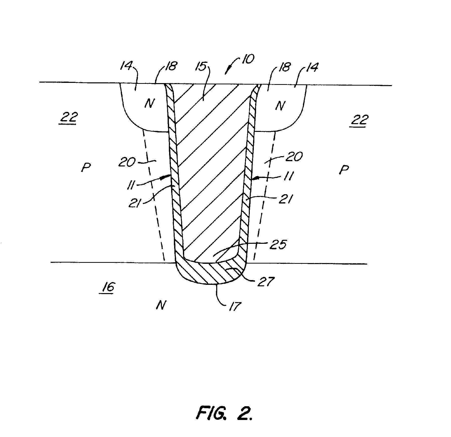 Method for creating thick oxide on the bottom surface of a trench structure in silicon