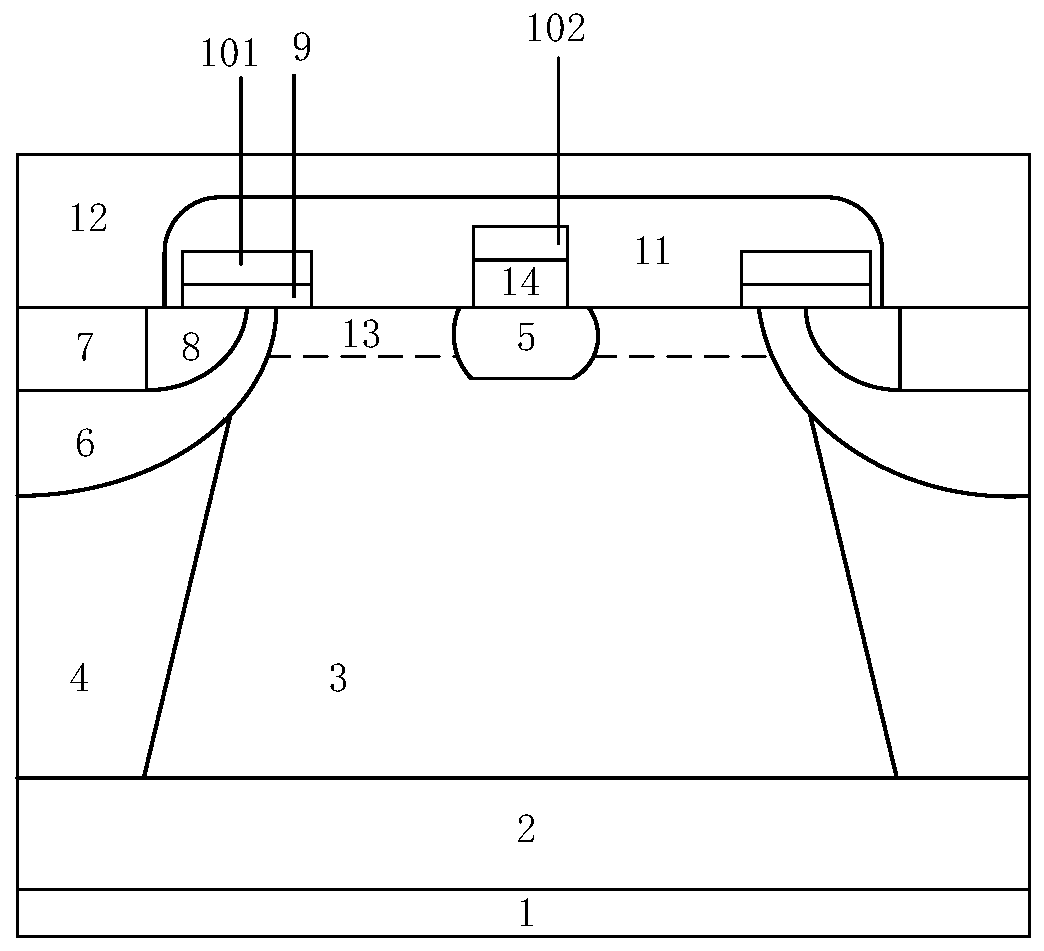 Super-junction VDMOS device with improved dynamic characteristics