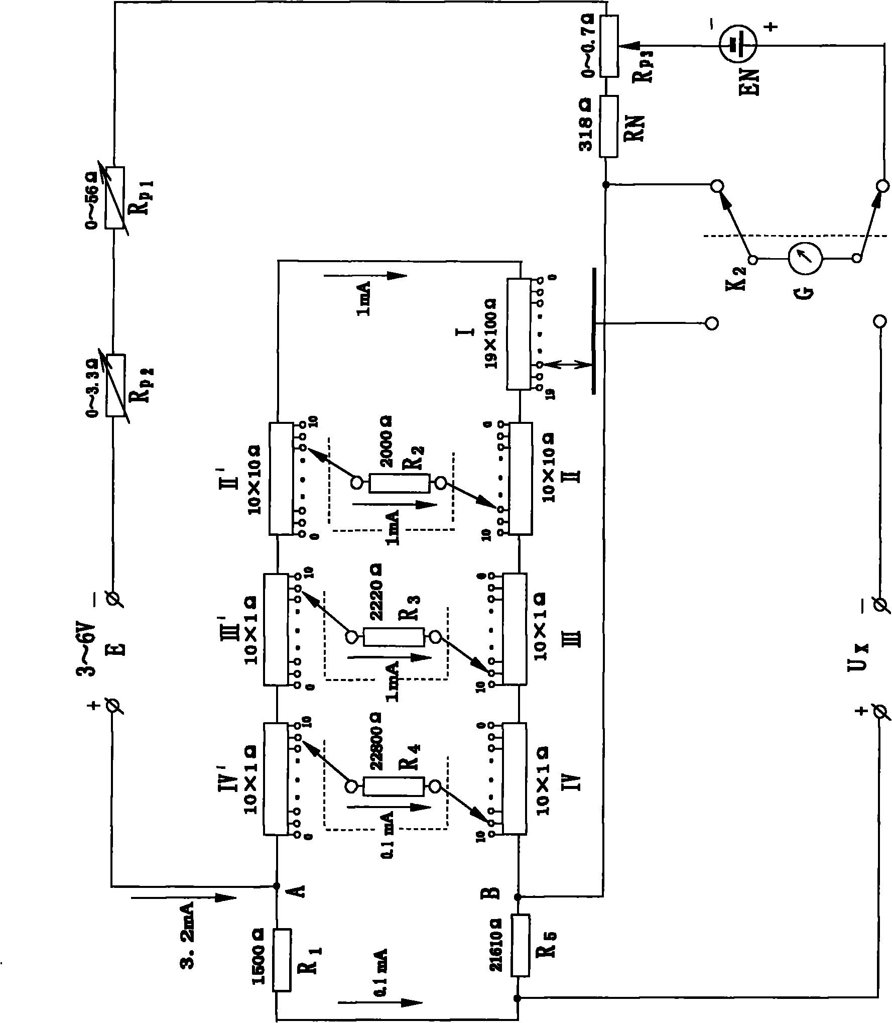 Potentiometer with four step plates
