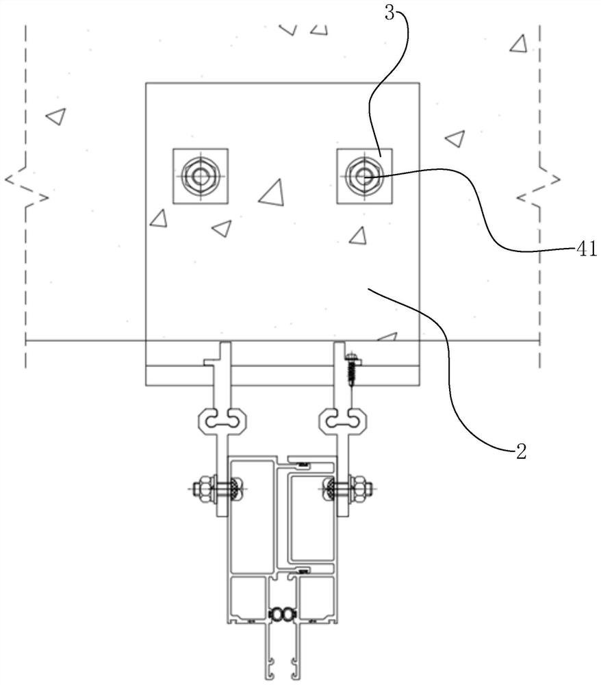 Connecting structure for unit curtain wall and curtain wall construction method