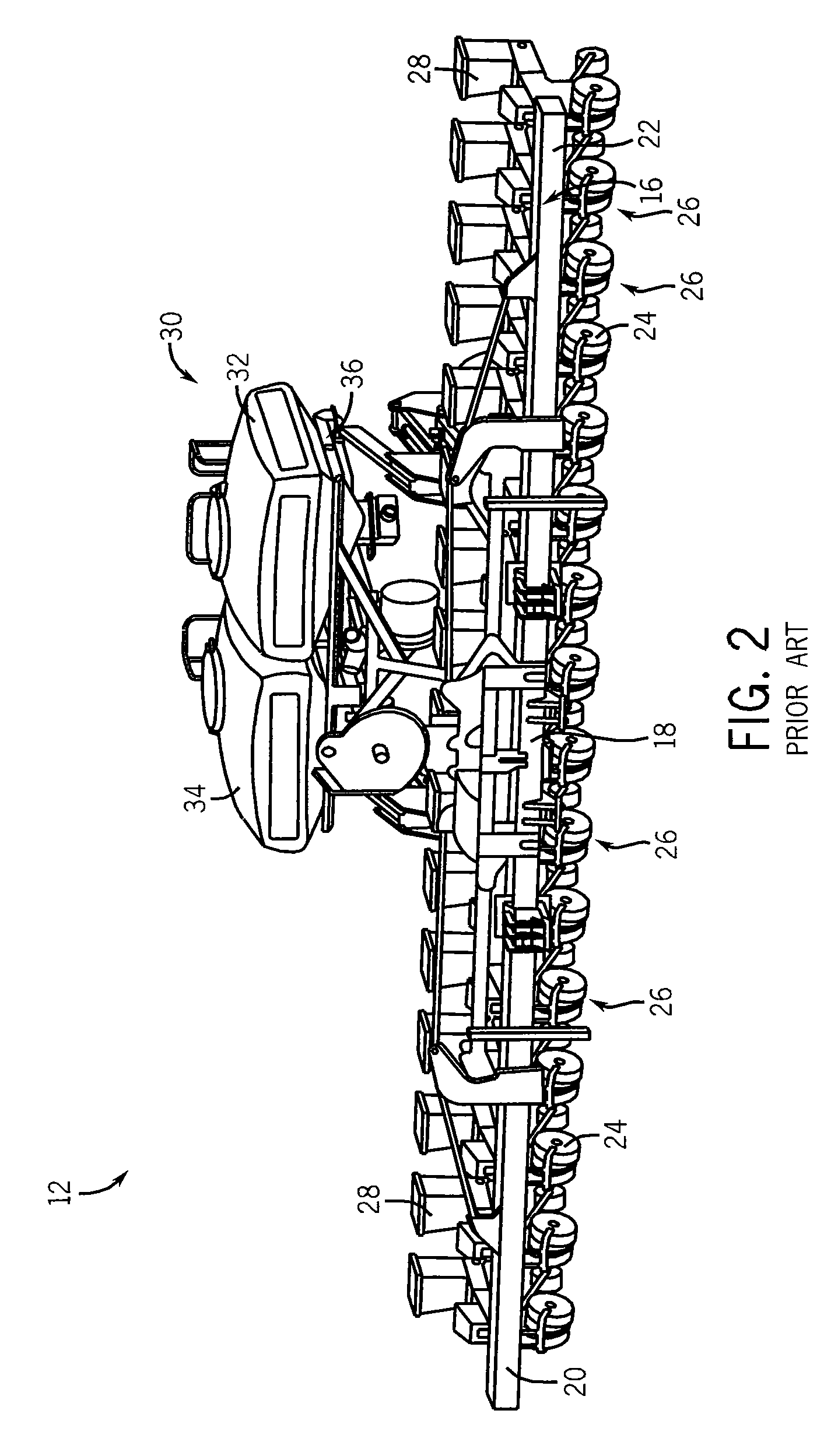Method and apparatus for automatic positioning of gull wings of stackerbar planter based on tractor hitch position