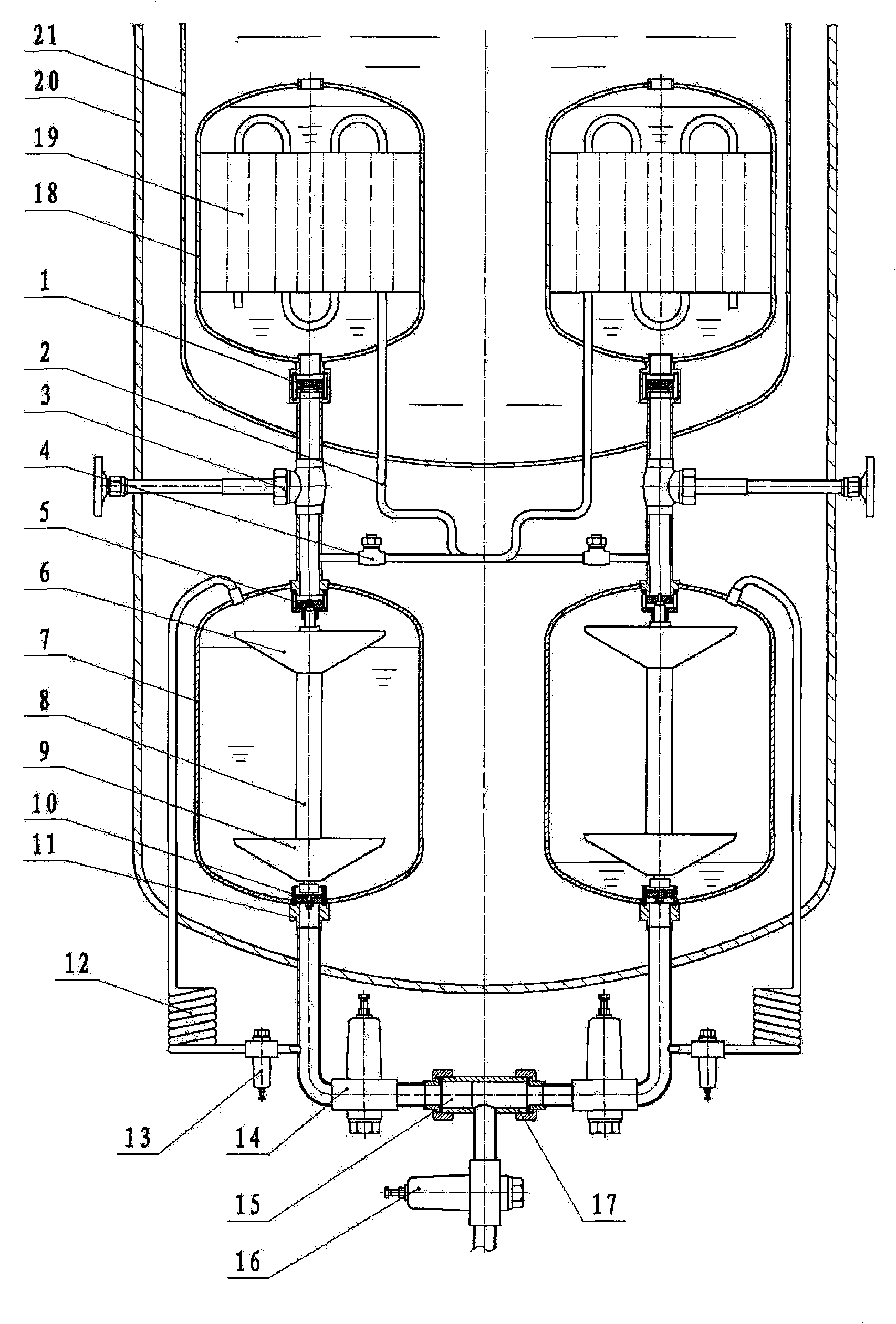 Low pressure storage high pressure transmission and supply cryogenic tank