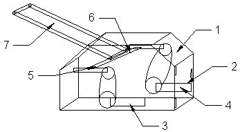 Adjustable direction conveying frame of packaging box