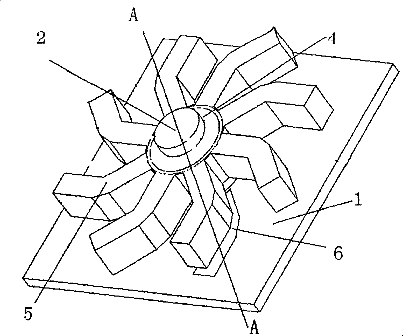 Capictance athermal flow-speed sensor based on micro mechanical technology