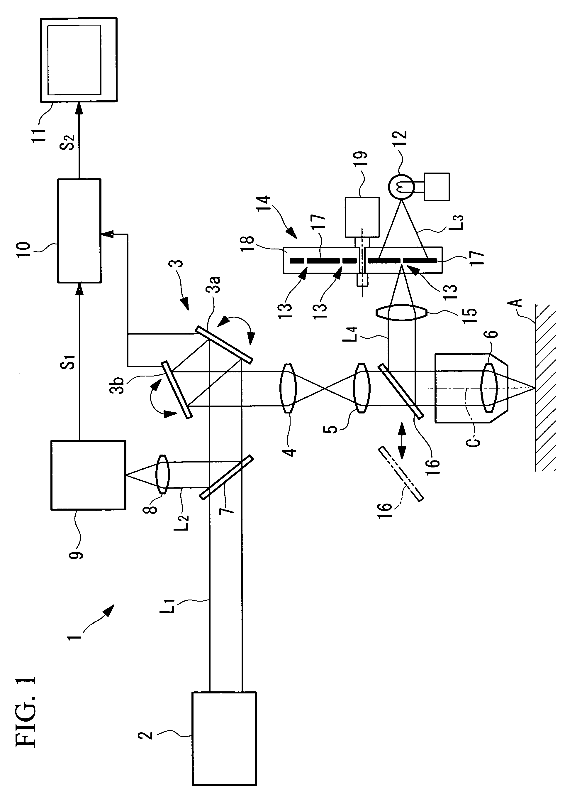 Scanning examination apparatus, lens unit, and objective-lens adaptor
