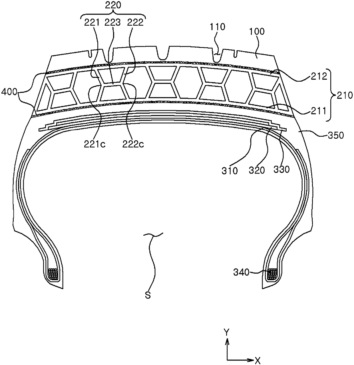 Semi-pneumatic tire and semi-pneumatic tire manufacturing method