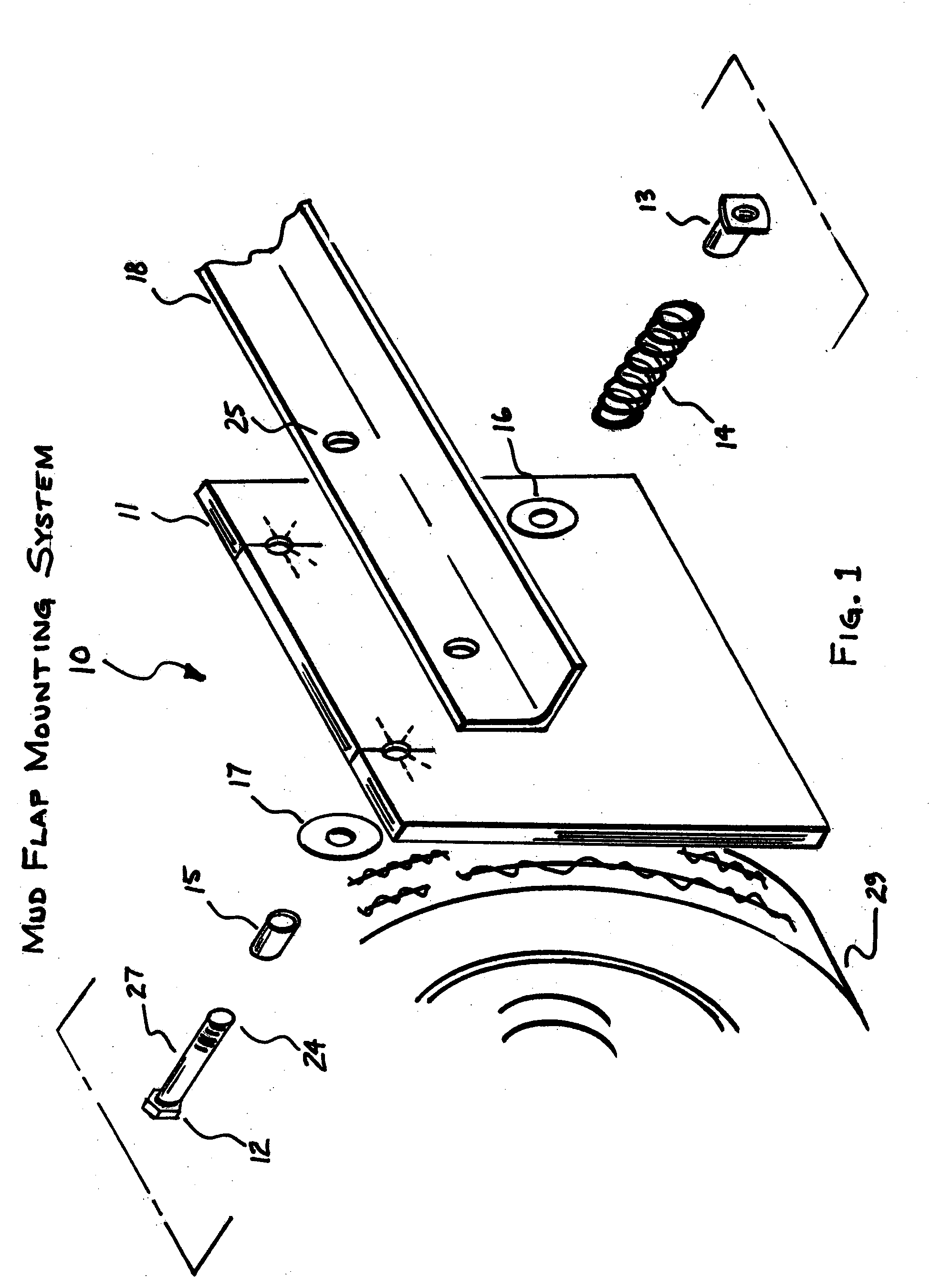 Mud flap mounting system and method for use thereof